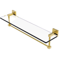 Allied Brass MT-1-22TB Montero Collection 22 Inch Vanity Integrated Towel Bar Glass Shelf, Polished Brass