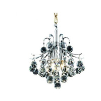 Elegant Lighting Home Decorative Toureg 3-Light Chrome Pendant Lamp with Royal Cut Clear Crystal, 12" Dia x 12" H