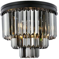 Elegant Lighting Urban Classic Sydney 9-Light Metal Royal Cut Flush Mount in Matte Black