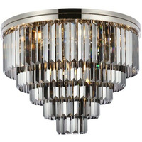 Elegant Lighting Urban Classic Sydney 17-Light Metal Royal Cut Flush Mount in Polished Nickel