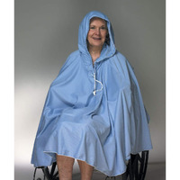 Skil-Care Shower Poncho, 34" L (Front), 23" L (Back) - Short Back, No Hood, Provides Modesty & Warmth, Launderable, 909120