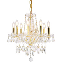 Elegant Lighting Value Princeton 8 Light Gold Chandelier Clear Royal Cut Crystal