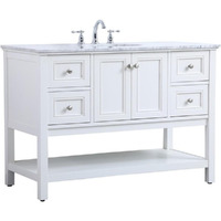 Elegant Decor Metropolis 48" Single Marble Top Bathroom Vanity in White