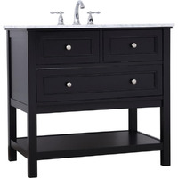 Elegant Decor Metropolis 36" Single Marble Top Bathroom Vanity in Black