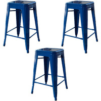 Buffalo Tools BS24BLUE3 3Pc 24In Blue Metal Stool