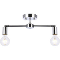 Living District Indoor Modern Home Decor Bright Zane 2 Lights Chrome Flush Mount