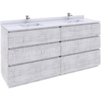 Fresca Stella 70" Double Bathroom Cabinet in Rustic White