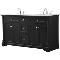 Elegant Decor Indoor Modern Under Sink Bathroom Fixtures Storage Organizer Cabinet Monroe 28 inch LED Double Ring Chandelier - Black