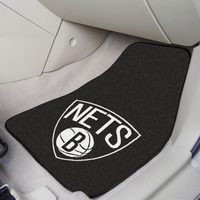 FANMATS Sports Team Logo National Basketball Association New Jersey Nets 2 - Piece Carpeted Car Mats 18"x27"