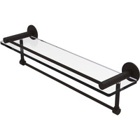 Allied Brass FR-1/22GTB-ORB Fresno Collection 22 Inch Glass Vanity Rail and Integrated Towel Bar Shelf, Oil Rubbed Bronze