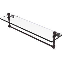 Allied Brass FT-1/22TB-ABZ Foxtrot 22 Inch Glass Vanity Integrated Towel Bar Shelf, Antique Bronze