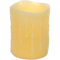 5" Yellow LED Lighted Dripping Flameless Pillar Candle