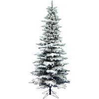 Vickerman Artificial 9' x 49 - Unlit Flocked Utica Fir Christmas Tree - Featuring 1455 PVC Tips on Metal Hinged Branches - Versatile Seasonal Holiday Decor