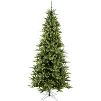 Vickerman 6.5' Camdon Fir Slim Artificial Christmas Tree with 550 Warm White Dura-lit LED Lights and 1078 PVC Tips - Seasonal Decor- Pre-Lit Christmas Tree