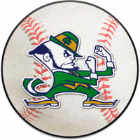 FANMATS 6035 Notre Dame Fighting Irish Baseball Shaped Accent Rug - 27in. Diameter - Leprechaun Alternate Logo