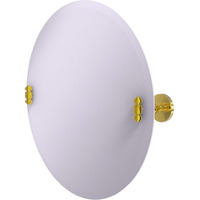 Allied Brass SB-90 Frameless Round Tilt Beveled Edge Wall Mirror, Polished Brass