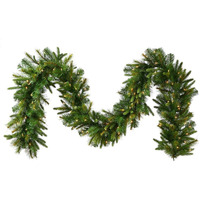 Vickerman 9' Cashmere Pine Artificial Christmas Garland - Warm White Dura-lit LED Lights - Faux Pine Christmas Garland - Seasonal Home Decor - Reliable and Durable - Realistic Garland