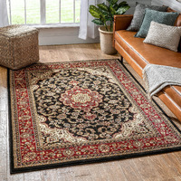 Well Woven Barclay Medallion Kashan Red Traditional Area Rug 5'3" Round