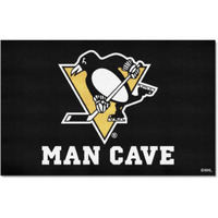 FANMATS 14479 Pittsburgh Penguins Man Cave UltiMat Rug - 5ft. x 8ft. | Sports Fan Area Rug, Home Decor Rug and Tailgating Mat