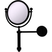 Allied Brass SB-4/3X Southbeach Collection Wall Mounted 8 Inch Diameter with 3X Magnification Make-Up Mirror, Matte Black