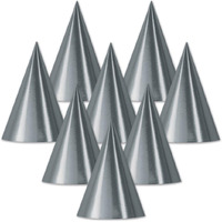 Beistle Silver Foil Cone Hats