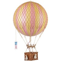 Authentic Models, Royal Aero Air Balloon, Hanging Home Decor - 22 Inch Height, Historic Hot Air Balloon Model for Home Decor, Detailed Vintage Decorations to Hang from Ceiling - Pink/Ivory