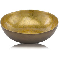 Modern Day Accents 4400 Metalico Large Round Bowl, Bronze and Gold Decor, Home Decor, Office Decor, Kitchen Counter Decor, Fruit Bowl, Tabletop, 17" L