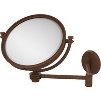 Allied Brass WM-6D/2X-ABZ 8 Inch Wall Mounted Extending 2X Magnification with Dotted Accent Make-Up Mirror, Antique Bronze