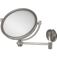 Allied Brass WM-6T/3X-SN 8 Inch Wall Mounted Extending 3X Magnification with Twist Accent Make-Up Mirror, Satin Nickel