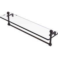 Allied Brass MA-1/22TB-VB Mambo 22 Inch Vanity Integrated Towel Bar Glass Shelf, Venetian Bronze