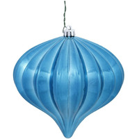 Vickerman 386620-5.7 Turquoise Shiny Onion Christmas Tree Ornament (3 pack) (N151212DSV)