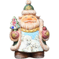 Scenic Santa with Polar Bear and Cubs Figurine by G.DeBrekht 533422