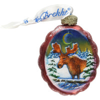 Moose Glass Ornament, Wildlife Decor - 771025 Art by G.DeBrekht