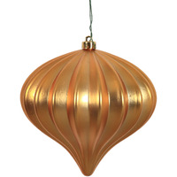 Vickerman 5.7" Antique Gold Matte Onion Christmas Ornament, UV Treated, Set of 3