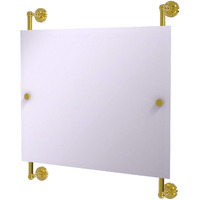 Allied Brass Dottingham Landscape Rectangular Frameless Rail Mounted Wall Mirror, Polished Brass