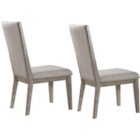 ACME Furniture Rocky Side Chair, Set of 2, Fabric/Gray Oak