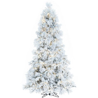 Vickerman Flocked Atka Pine Christmas Tree, K171156LED, Green, 5.5'