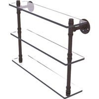 Allied Brass P-440-22-TGS Pipeline Collection 22 Inch Triple Glass Shelf, 22", Oil Rubbed Bronze