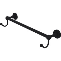 Allied Brass DT-41-18-HK Dottingham Collection 18 Inch Integrated Hooks Towel Bar, 18", Matte Black