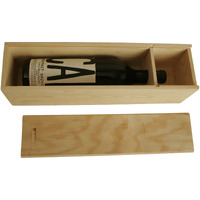 Wald Imports 70007 Single Wine Box with Sliding Lid, 4" W x 13" L x 4.5" H