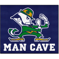 FANMATS 22932 Notre Dame Fighting Irish Man Cave Tailgater Rug - 5ft. x 6ft. Sports Fan Area Rug, Home Decor Rug and Tailgating Mat - Leprechaun Alternate Logo