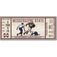 FANMATS 23150 NCAA -Mississippi State Bulldogs Ticket Design Runner Rug - 30in. x 72in. | Sports Fan Area Rug, Home Decor Rug and Tailgating Mat