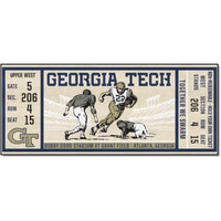 FANMATS 23146 NCAA - Georgia Tech Yellow Jackets Ticket Design Runner Rug - 30in. x 72in. | Sports Fan Area Rug, Home Decor Rug and Tailgating Mat