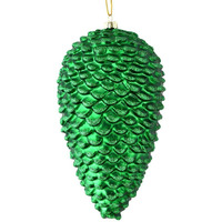 Vickerman 526330-10" Green Matte Glitter Pine Cone Christmas Tree Ornament (2 pack) (N187304D)