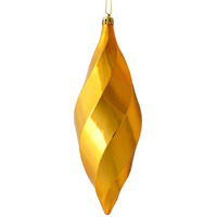 Vickerman 543078-8" Honey Gold Shiny Swirl Finial Christmas Tree Ornament (6 pack) (M183137S)