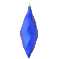 Vickerman 542965-8" Cobalt Blue Matte Swirl Finial Christmas Tree Ornament (6 pack) (M183122M)