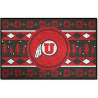 FANMATS 25854 NCAA - Utah Utes Holiday Sweater Starter Mat Accent Rug - 19in. x 30in. | Sports Fan Home Decor Rug and Tailgating Mat