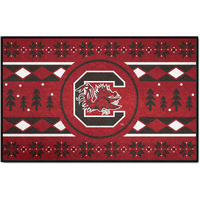 FANMATS 25850 NCAA - South Carolina Gamecocks Holiday Sweater Starter Mat Accent Rug - 19in. x 30in. | Sports Fan Home Decor Rug and Tailgating Mat