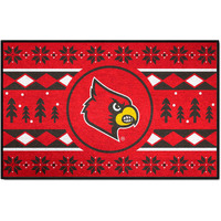 FANMATS 25838 NCAA - Louisville Cardinals Holiday Sweater Starter Mat Accent Rug - 19in. x 30in. | Sports Fan Home Decor Rug and Tailgating Mat