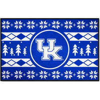 FANMATS 25837 NCAA -Kentucky Wildcats Holiday Sweater Starter Mat Accent Rug - 19in. x 30in. | Sports Fan Home Decor Rug and Tailgating Mat